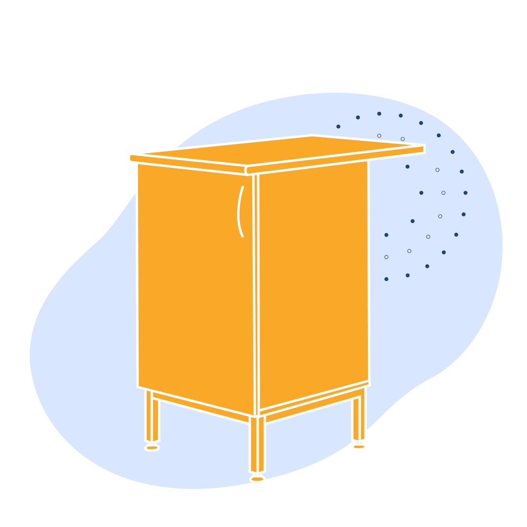 Тумба со столешницей ЛАБ-500/800 ТС 500х800х900 мм